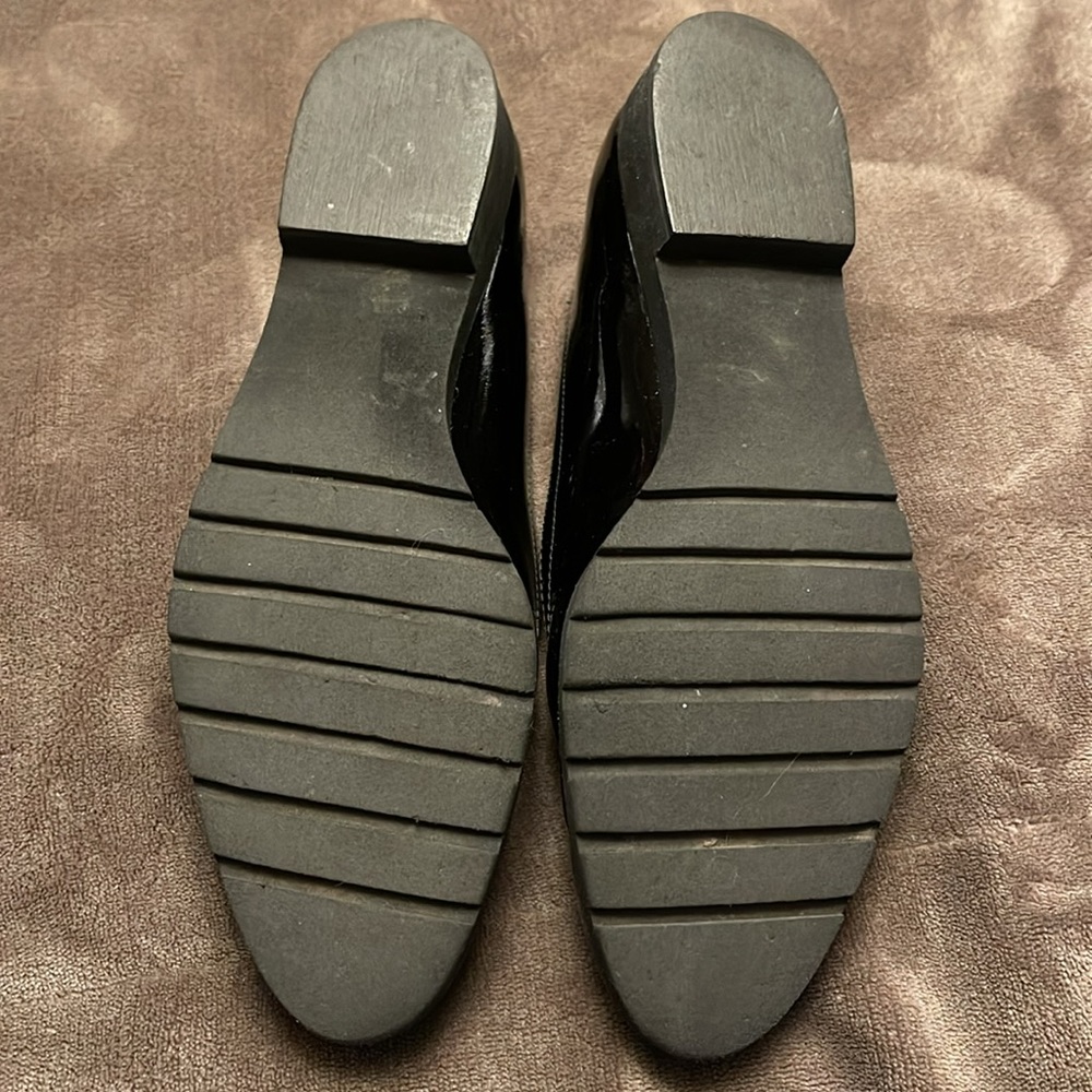 SALVATORE FERRAGAMO Black Patent Slip On Minimalist Loafer - sz 7.5 - Picture 10 of 10